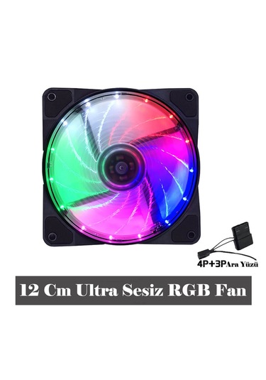 Coolmoon 12 Cm. 3d 15 Led Rgb Renkli Sessiz Işıklı Kasa Fanı