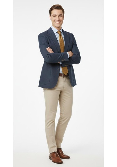 Presto Erkek Slim 6 Drop Örme Torba Cep Ceket Lacivert 1639-002 Lacivert