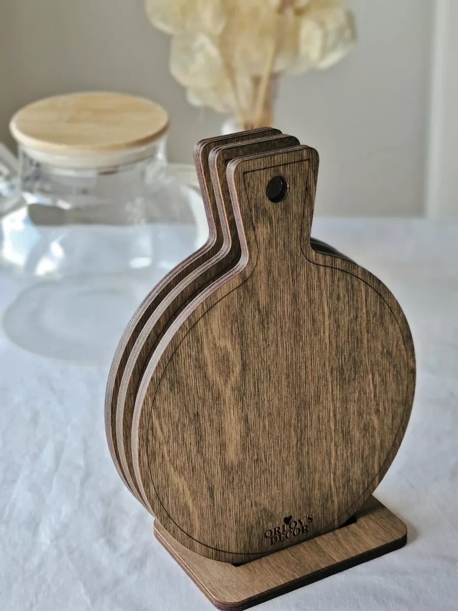 Orlov's Decor Sıcak Tencereler İçin Ahşap Altlıklar, Sette 3 Adet 158060354 Kahverengi