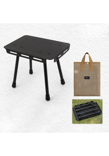 Jeemson Alüminyum Çıkışlı Çift Fonksiyonlu Folding Masa & Tabure - Taşınabilir Kamp, Piknik Ve Balıkçılık Gereci Depo Çantası İçerir Siyah