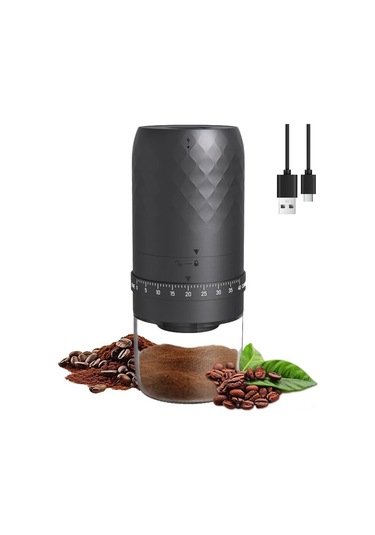 Xiyyadms Usb-c Şarjlı Seramik Bladeslı 40 Ayar Düşük Isı Kahve Değirmeni, Taşınabilir Ev/seyahat 35g Kapasite, Espresso/filtre/cold Brew Uyumlu Siyah