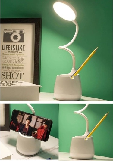 3 Modlu Kıvrımlı Bükülebilir Kalemlikli Masa Lambası Çok Renkli