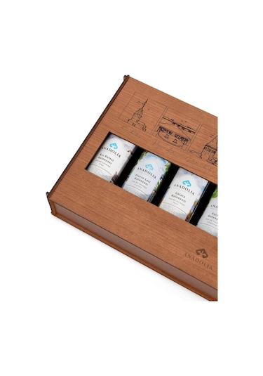 Türkiye Kokuları 80 Cam Şişe Ahşap Kutulu 7'li Kolonya Seti