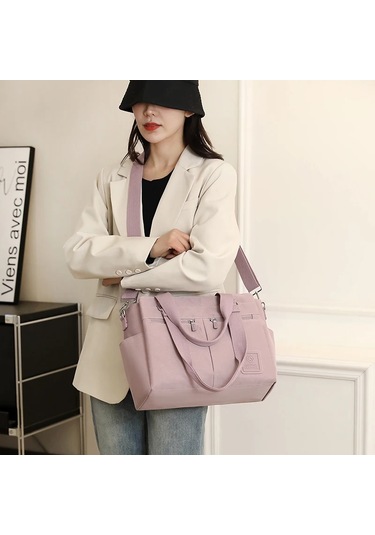 Yeni Moda Kadın Omuz Çantası Yüksek Kalite Büyük Kapasiteli Kadın Crossbody Çanta Kadınlar İçin Suya Dayanıklı Çok Fonksiyonlu Çanta Açık Pembe