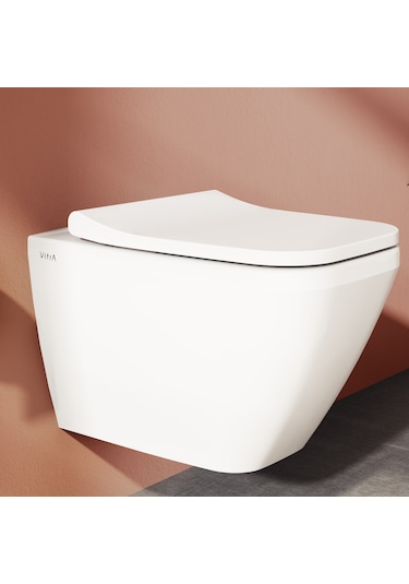 VitrA Shift 191-003R009 İnce Klozet Kapağı, Yavaş Kapanır, Kolay Çıkabilir, Beyaz