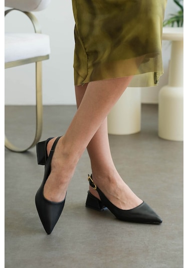 Luis A Costa Lc111 Siyah 4 Cm Cilt Topuklu Ayakkabı Siyah
