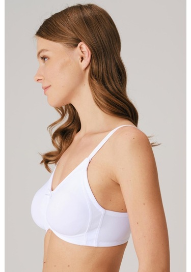 Balensiz Desteksiz Dolgusuz Toparlayıcı Günlük Klasik Küçültücü Sütyen Beyaz