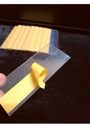 50 Ad Pvc Etiketlik Yapışkanlı 8x6 Cm Raf Etiket Cebi Yapışkanlı