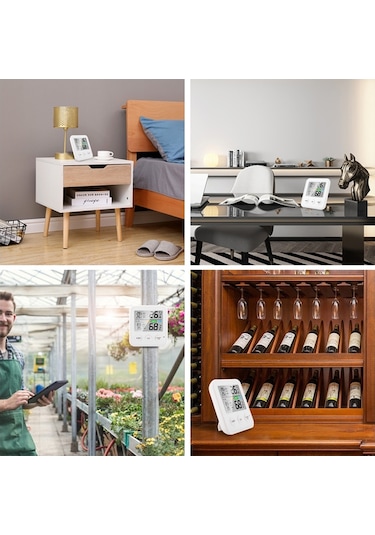 Ts-9909-b Çok İşlevli Büyük Ekran Ev Tipi Termometre Higrometre Siyah