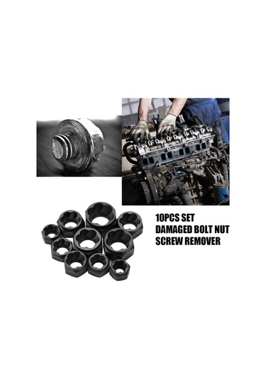 Xindoker Kırık Somun Çıkarıcı Seti 10 Parça - Spiral Dişli, 9-19mm Uyumlu, Alüminyum Alaşımlı, Dayanıklı, Opp Paketli