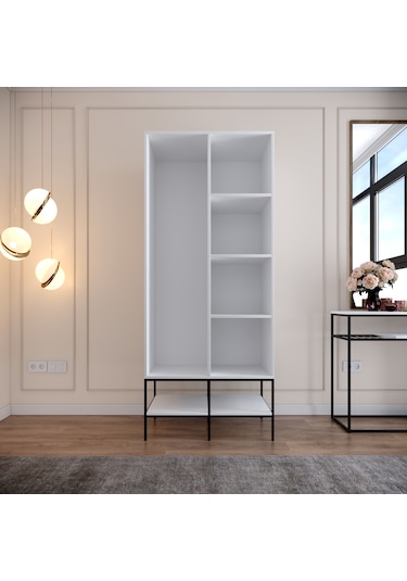 Pasific Home Martin 2 Kapaklı Gardırop Elbise Dolabı Parlak Beyaz