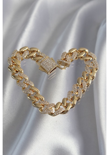 Vip Seri Gurmet Zirkon Taşlı Bileklik Gold Renk Çok Renkli