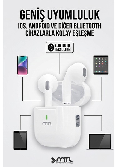 Bluetooth Kablosuz Silikonsuz Kulaklık Ios Ve Android Uyumlu