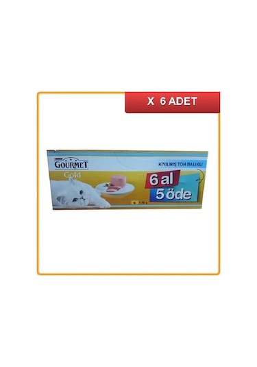 Gourmet Gold Kıyılmış Ton Balıklı Konserve Yetişkin Kedi Maması 6 Al 5 Öde 6'lı 6 x 85 G