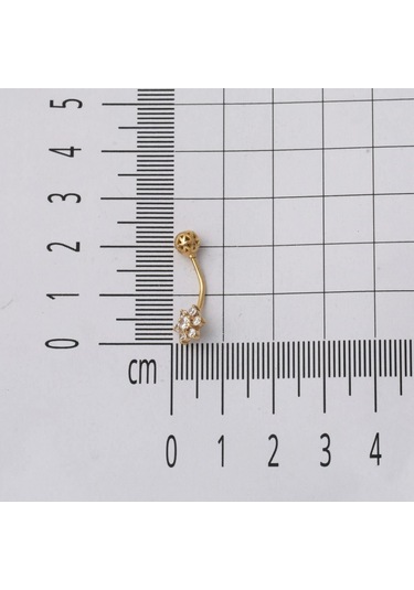 Bilezikci Papatya Model 14 Ayar Altın Göbek Piercing Vaad33056 Sarı