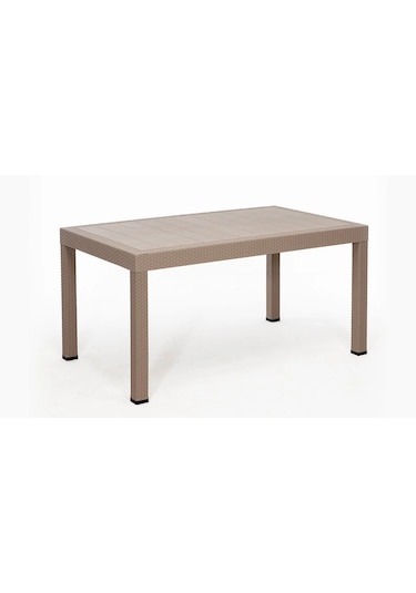 Masa Rattan 90x150 Camsız Bahçe&balkon&teras Masası - Cappucino