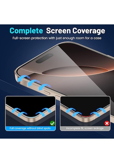İphone Uyumlu 16 Pro Max Hayalet Cam Ekran Koruyucu Otomatik Hizalamalı