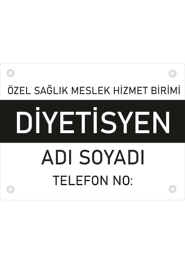 Kişiye Özel Diyetisyen Pvc Levha 40x30 Cm