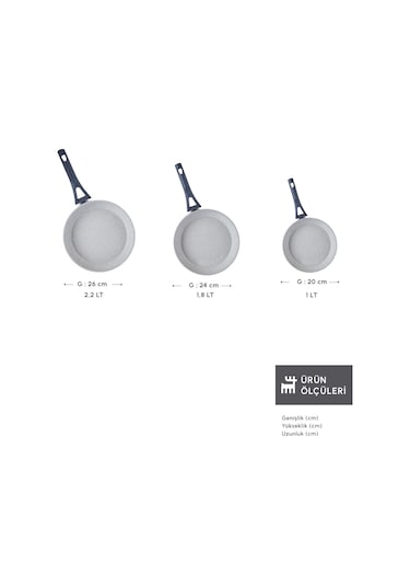 Karaca  Biogranit Berra 3'lü Tava Seti