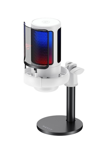 Havit Gamenote Gk50 Rgb Yayıncı Ve Oyuncu Mikrofon Beyaz
