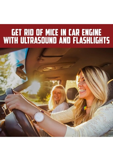 Yifomall 2 Adet Araba Motor Bölgesi Gerengeti Kovucu - Ultrasonik Ve Led Işık Teknolojisiyle Sıçan, Sincap Koruyucu Aygıtı