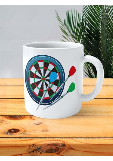 Dart Baskılı Kupa Bardak Kişiye Özel Model 7 Çok Renkli