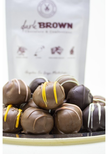 Dark Brown 12 Adet Sütlü ve Bitter Türüf Çikolata El Yapımı Folyolu