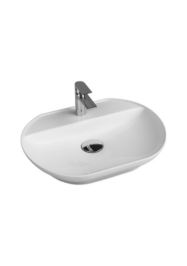 Smooth Line Tezgah Ustu Lavabo 42 X 55 Cm Tel Ve Sifon Hediye Beyaz