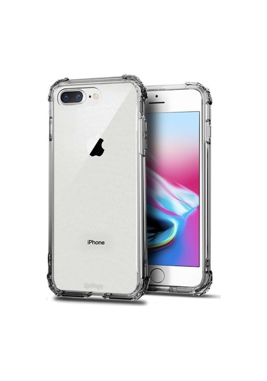 Apple Uyumlu iPhone Blogy 8 Plus 7 İle Crystal Fit Kılıf Smoke Black Siyah