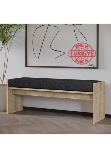 Pearl Bench Modern Tasarım Antre, Mutfak, Yatak Odası, Balkon Oturma Bankı, Kolay Kurulum Safir Meşe