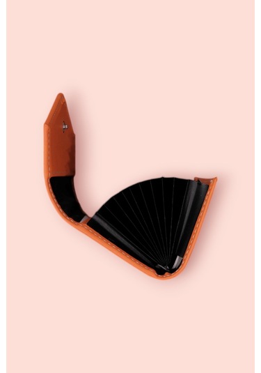 Modica Paris - Vegan Deri Akordiyon Kartlık Cüzdan Şıklık Ve Fonksiyonun Buluştuğu Kusursuz Tasarım Turuncu