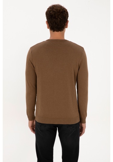 U.s. Polo Assn. Erkek Haki Melanj Kazak /triko 50307779-vr125 Haki Melanj