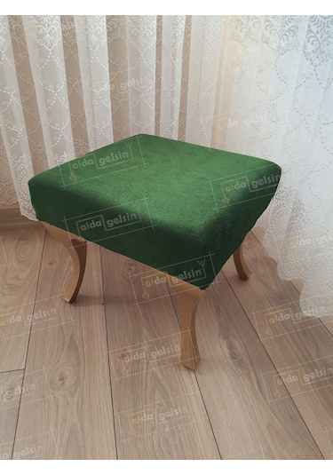 Ayak Ucu Kapı Önü Antre Düz Bench Puf Gold Ayak Yeşil