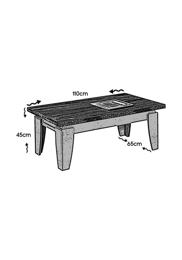 Lusso Orta Sehpa Bej / Dikdörtgen Orta Sehpa