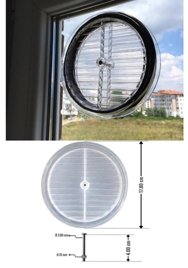 Doğalgaz Kombi Havalandırma Yuvarlak Mutfak Cam Menfezi Şeffaf 18 Cm Hava Akış Kanalı Güvenlik