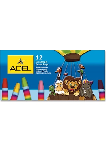 Adel Karton Kutulu Yağlı Pastel Boya 12 Renk