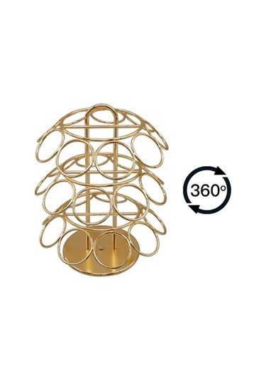 Xurunkeji 27 Kart Pozisyonlu Pod Karusel Tutucu - Keurig Pod İçin 360 Derece Dönebilen Metal Kahve Pod Düzenleyici Altın