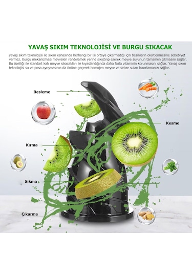 Rowenger PUE-2109N Slow Juicer Yavaş Sıkım Katı Meyve Sıkacağı