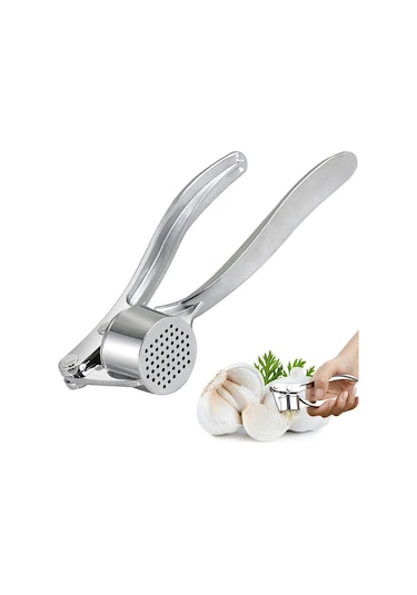 Kaliteli Paslanmaz Çelik Sarımsak Ezici Ergonomik Ve Dayanıklı Gümüş