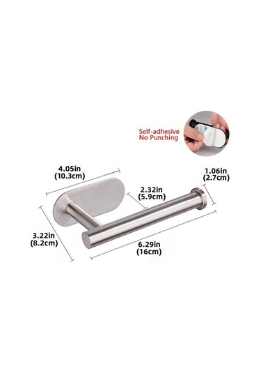 Gümüş Yapışkanlı Tuvalet Rulo Kağıt Tutucu Organizatör Duvara Montaj Depolama Standı Mutfak Banyo Hiçbir Matkap Doku Havluluk Paslanmaz Gümüş