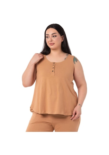 Büyük Beden Penye Vizon Eşofman Takımı-vizon Vizon