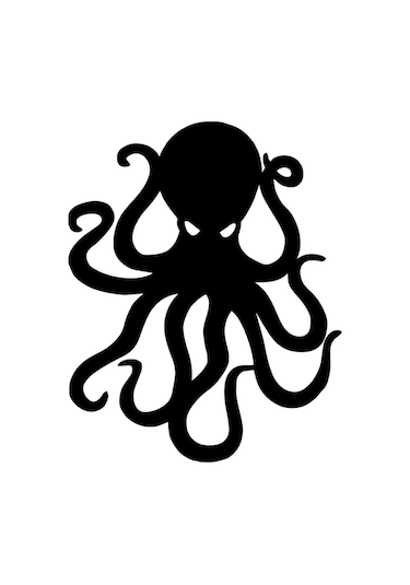 Sinirli Ahtapot Sticker Oto Motor Laptop Duvar Folyo Sticker 40x48 Cm