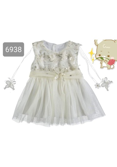 Butterfly Bebek Elbise Tuhfetower ekru