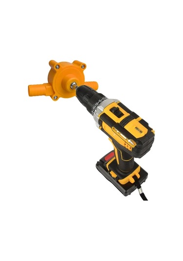 Chuangyinshop Portable Electric Drill Pump Orange Yellow Self Priming Water Transfer Pump 3 4 Hose Hand Drill Driven
