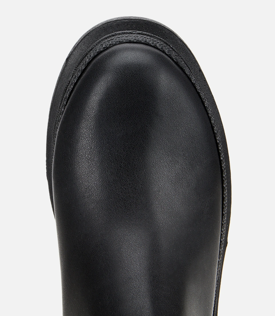 Hotiç Kadın Siyah Lastik Detaylı Kalın Tabanlı Düz Bot 01boh314880a100 01boh314880a100 Siyah