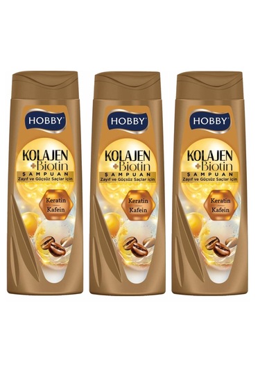 Hobby Şampuan Keratin Kafein Zayıf Ve Güçsüz Saç 480 Ml X 3 Adet