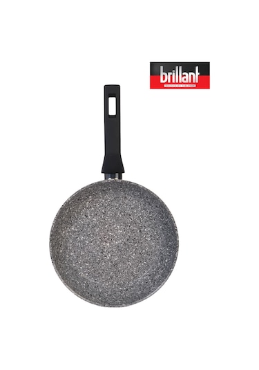 Brillant Lüks Granit 22 Cm Tava Yanmaz Yapışmaz Tava Gri