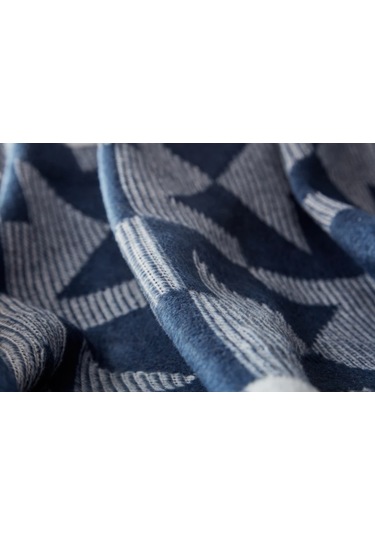 Doqu X Origami Battaniye Çift Kişilik Lacivert Diğer