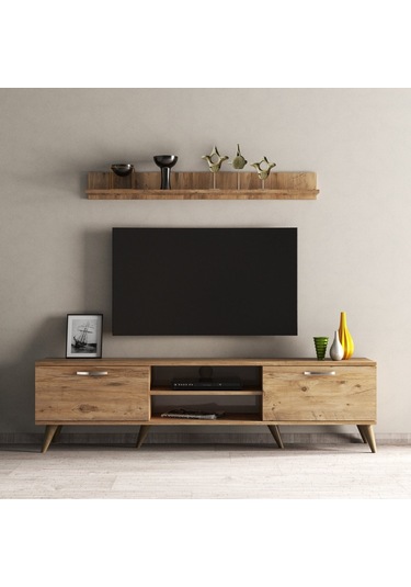 Mega 180 Lik L Raflı Tv Ünitesi Çam - Tvu0102