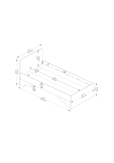 Arnetti Luses 90x190cm Yatak Uyumlu Tek Kişilik Karyola Beyaz